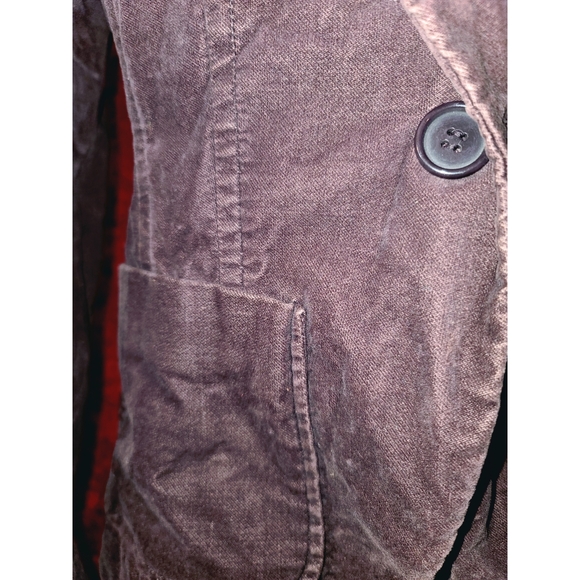 New York & Company Stretch Purple button up blazer with Pockets - Picture 2 of 5